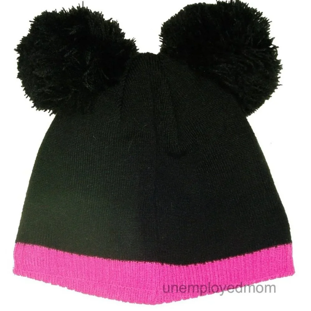 Girls Hat Minnie Mouse Pom Pom Winter Warm Knit Beanie Children Kids Cap Youth